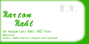 marton mahl business card